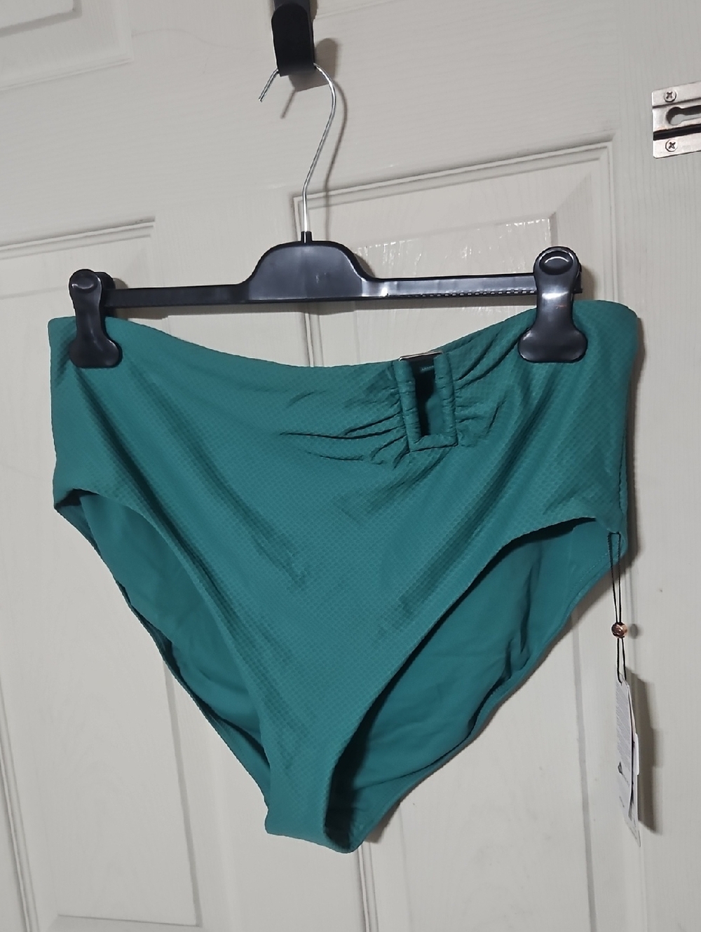 CALIA Women's Asymmetrical Rectangle Trim Swim Bottoms: JUNGLE GREEN: NWT:SZ XXL